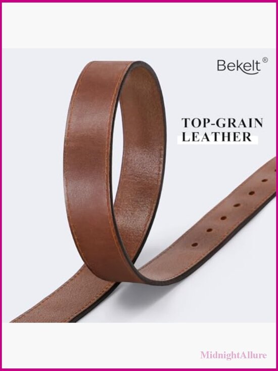Full Grain Leather Belt for Jeans Pants Real Genuine Leather Waist Belt